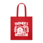 Farmer's Market - Barn - White - Tote Bag - red