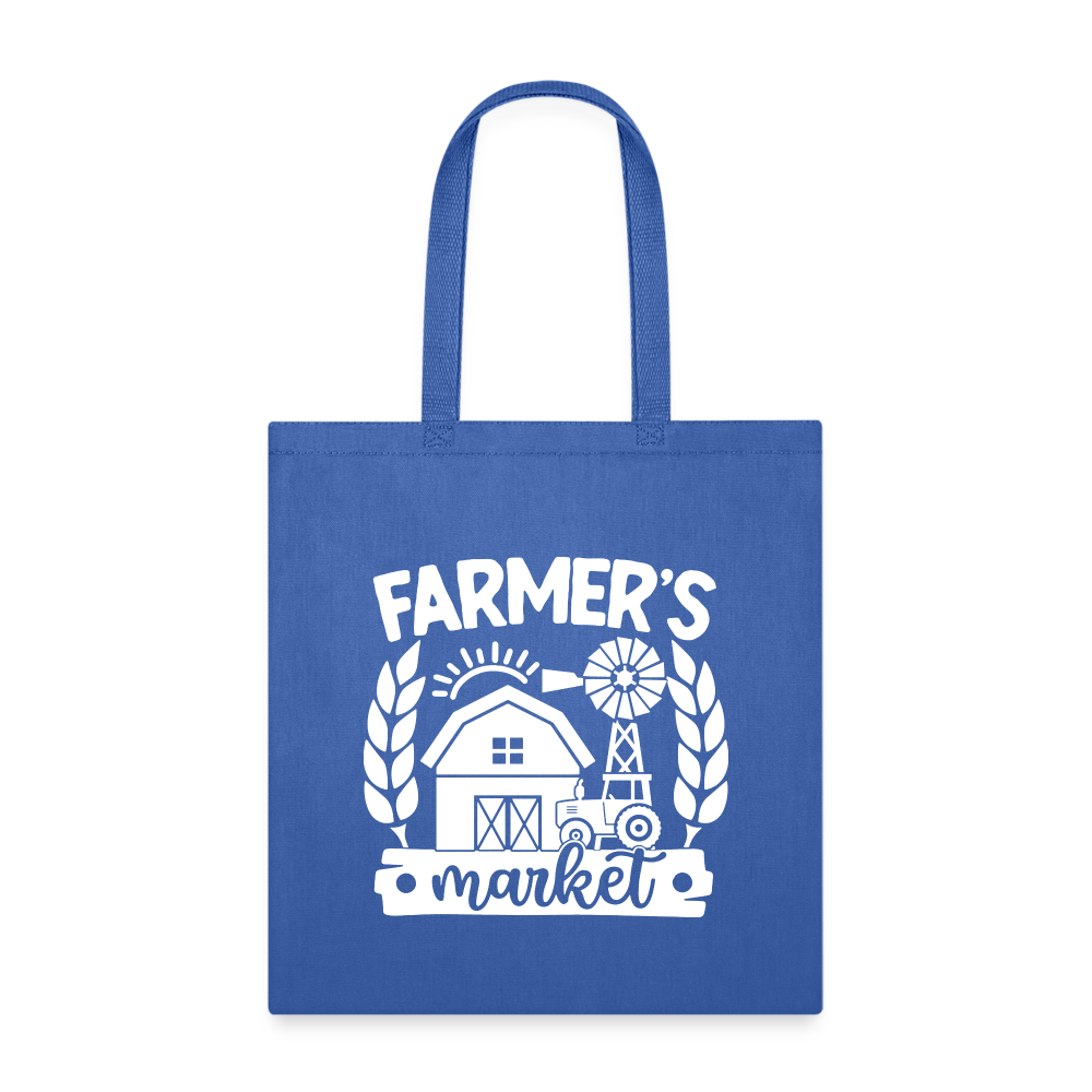 Farmer's Market - Barn - White - Tote Bag - royal blue