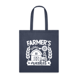 Farmer's Market - Barn - White - Tote Bag - navy