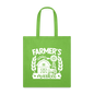 Farmer's Market - Barn - White - Tote Bag - lime green