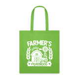 Farmer's Market - Barn - White - Tote Bag - lime green