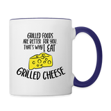 Grilled Foods - Grilled Cheese - Contrast Coffee Mug - white/cobalt blue