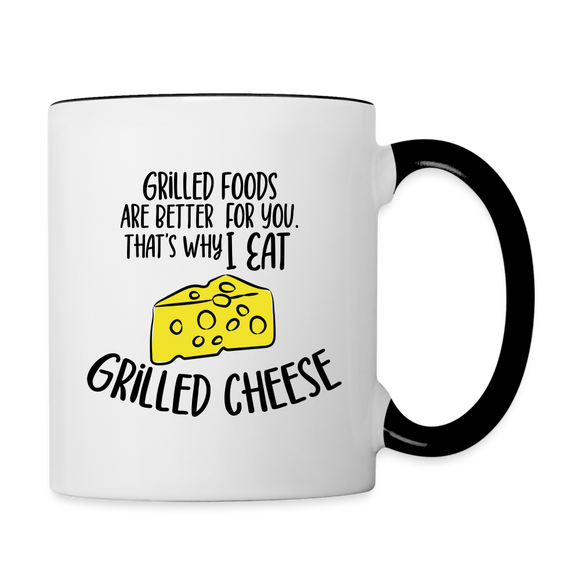 Grilled Foods - Grilled Cheese - Contrast Coffee Mug - white/black