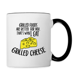 Grilled Foods - Grilled Cheese - Contrast Coffee Mug - white/black