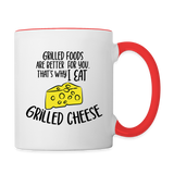 Grilled Foods - Grilled Cheese - Contrast Coffee Mug - white/red