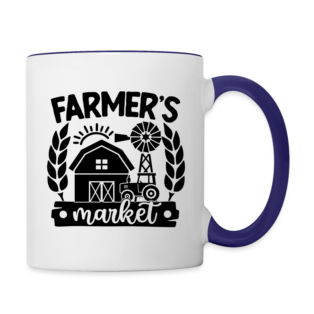 Farmer's Market - Barn - Black - Contrast Coffee Mug - white/cobalt blue