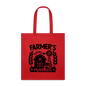 Farmer's Market - Barn - Black - Tote Bag - red