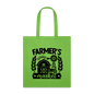 Farmer's Market - Barn - Black - Tote Bag - lime green