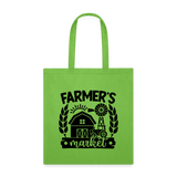 Farmer's Market - Barn - Black - Tote Bag - lime green