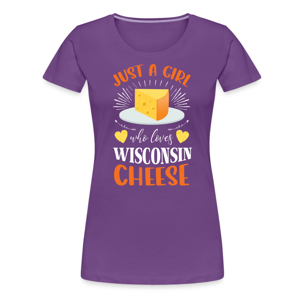 Just A Girl Who Loves Wisconsin Cheese - Women’s Premium T-Shirt - purple