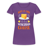 Just A Girl Who Loves Wisconsin Cheese - Women’s Premium T-Shirt - purple