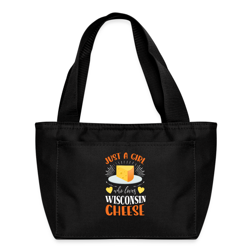 Just A Girl Who Loves Wisconsin Cheese - Lunch Bag - black