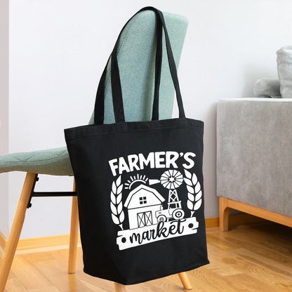 Farmer's Market - Barn - White - Eco-Friendly Cotton Tote - black