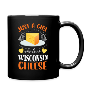 Just A Girl Who Loves Wisconsin Cheese - Full Color Mug - black