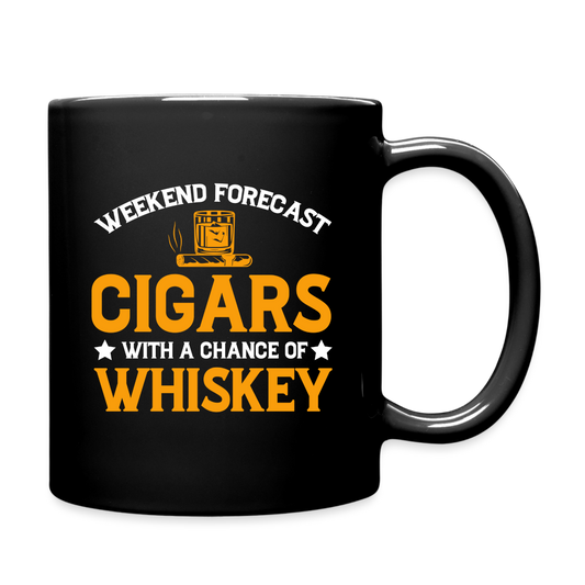 Weekend Forecast - Cigars Whiskey - Full Color Mug - black