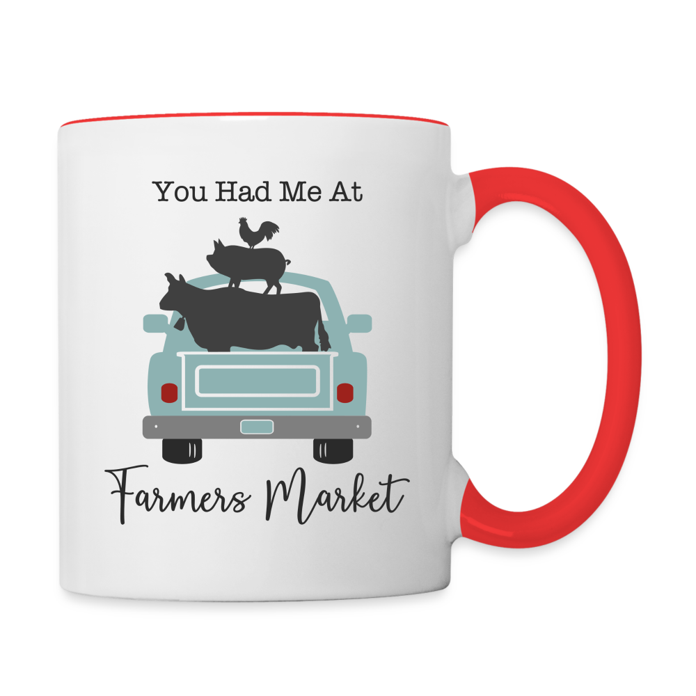 You Had Me At Farmer's Market - Contrast Coffee Mug - white/red