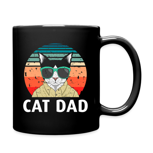 Cat Dad - Retro - Full Color Mug - black