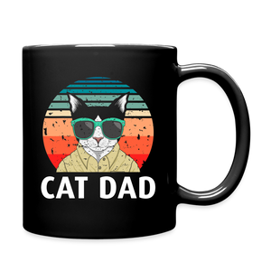 Cat Dad - Retro - Full Color Mug - black