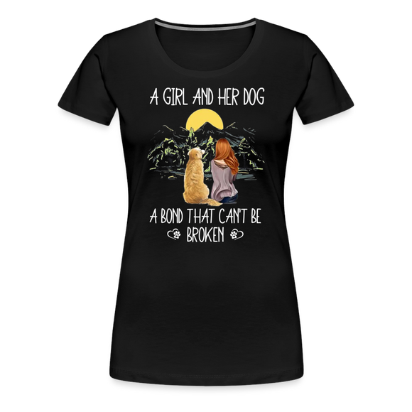 A Girl And Her Dog - Women’s Premium T-Shirt - black
