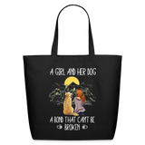 A Girl And Her Dog - Eco-Friendly Cotton Tote - black