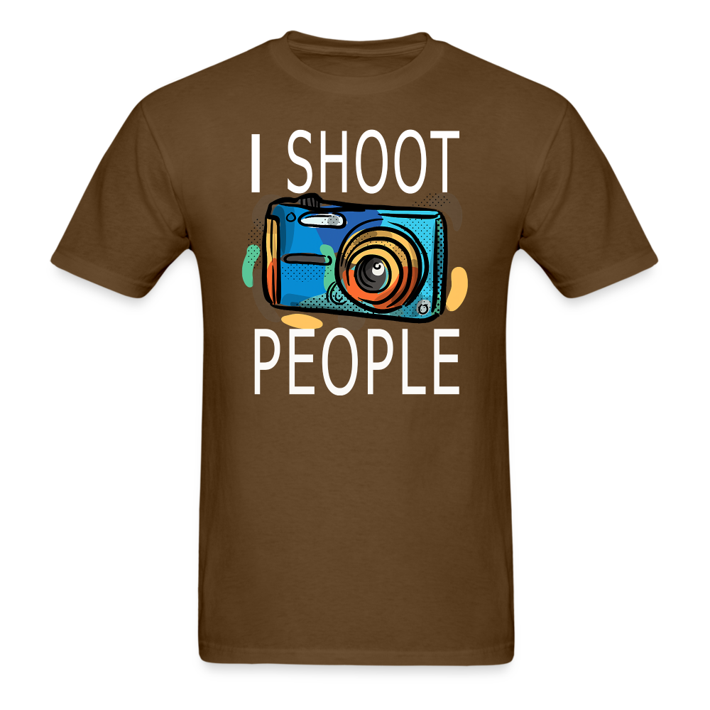 I Shoot People - Blue Camera - Unisex Classic T-Shirt - brown