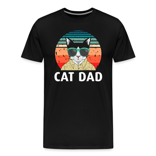 Cat Dad - Retro - Men's Premium T-Shirt - black