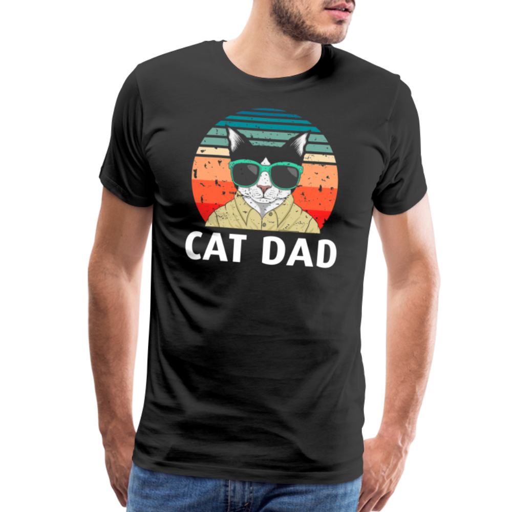 Cat Dad - Retro - Men's Premium T-Shirt - black