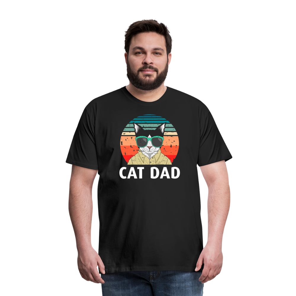 Cat Dad - Retro - Men's Premium T-Shirt - black