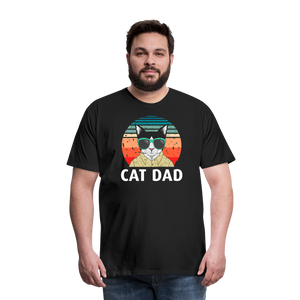 Cat Dad - Retro - Men's Premium T-Shirt - black