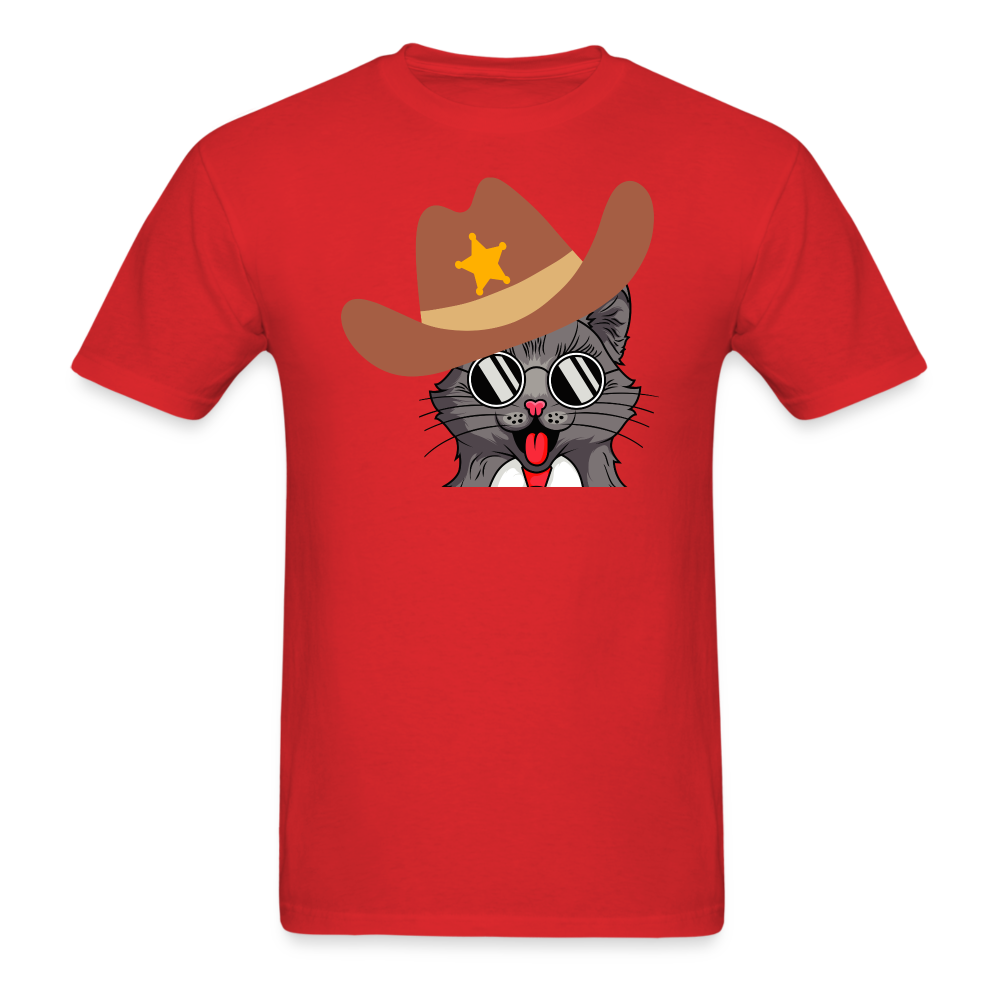 Cowboy Cat - Unisex Classic T-Shirt - red