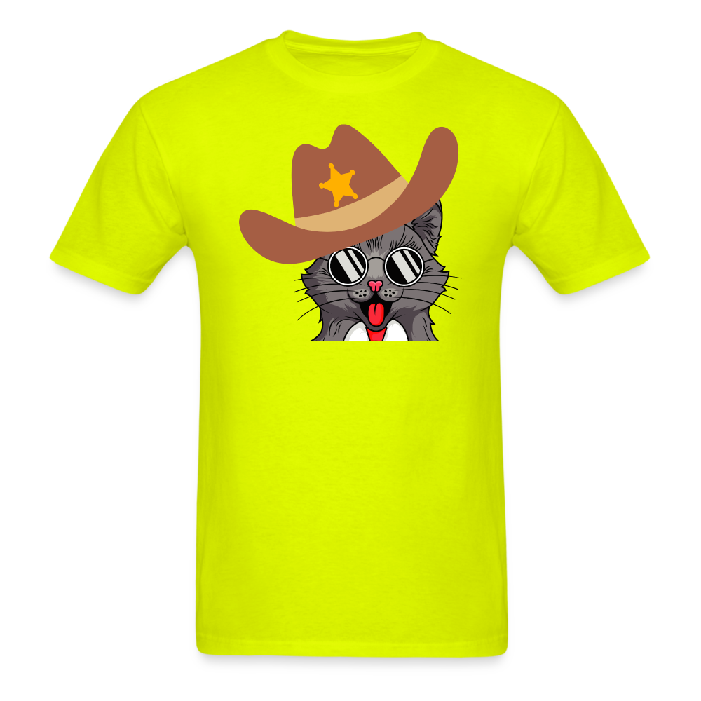 Cowboy Cat - Unisex Classic T-Shirt - safety green