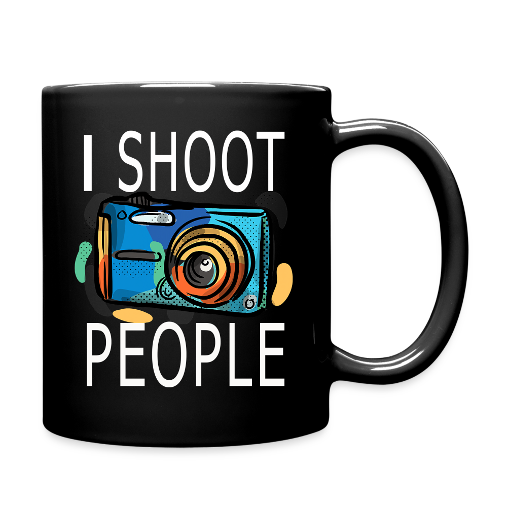 I Shoot People - Blue Camera - Full Color Mug - black