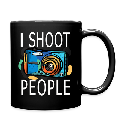 I Shoot People - Blue Camera - Full Color Mug - black