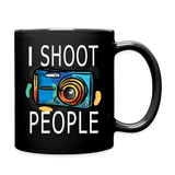 I Shoot People - Blue Camera - Full Color Mug - black