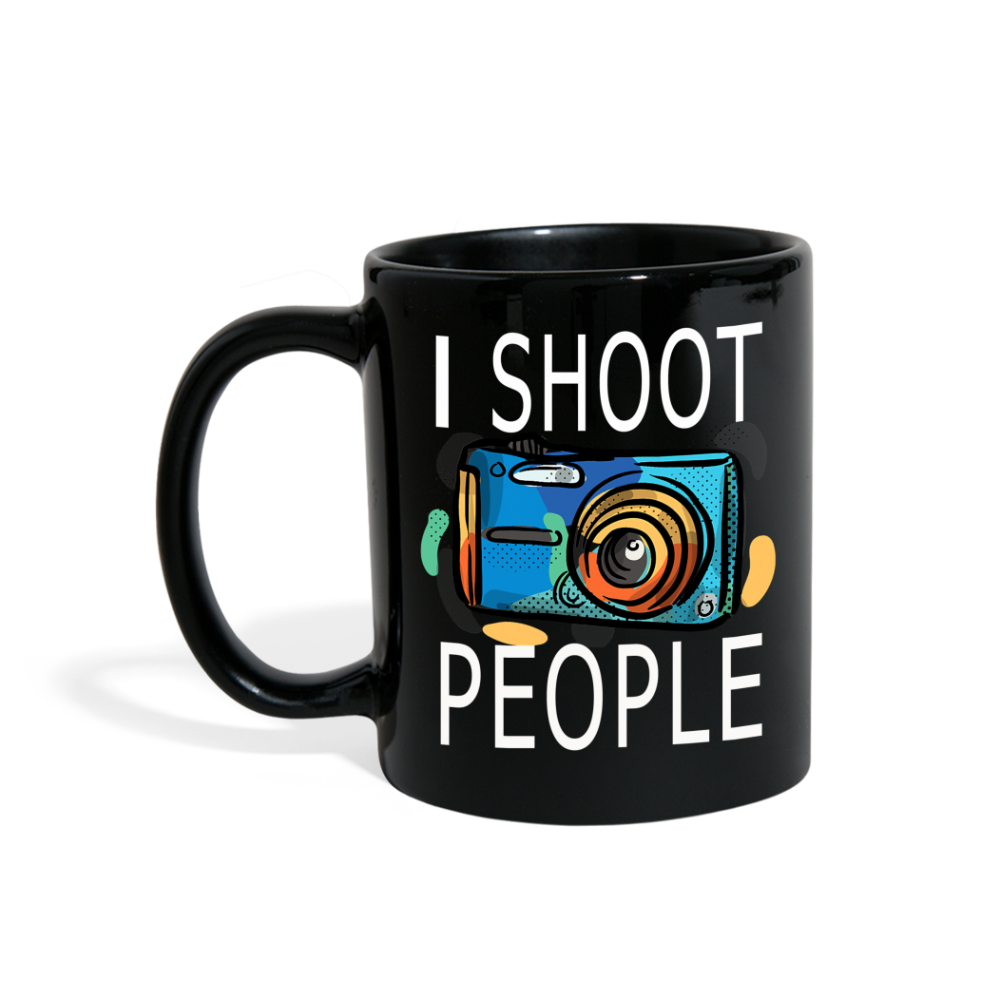 I Shoot People - Blue Camera - Full Color Mug - black