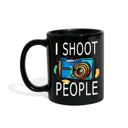 I Shoot People - Blue Camera - Full Color Mug - black