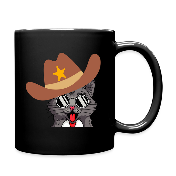 Cowboy Cat - Full Color Mug - black
