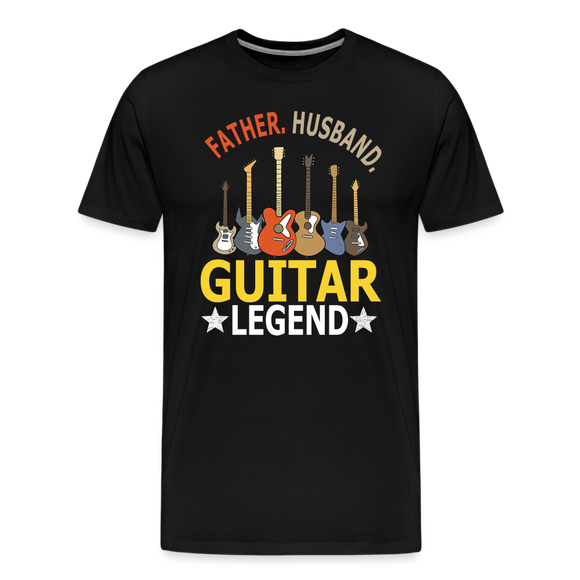 Father, Husband, Guitar Legend - Men's Premium T-Shirt - black
