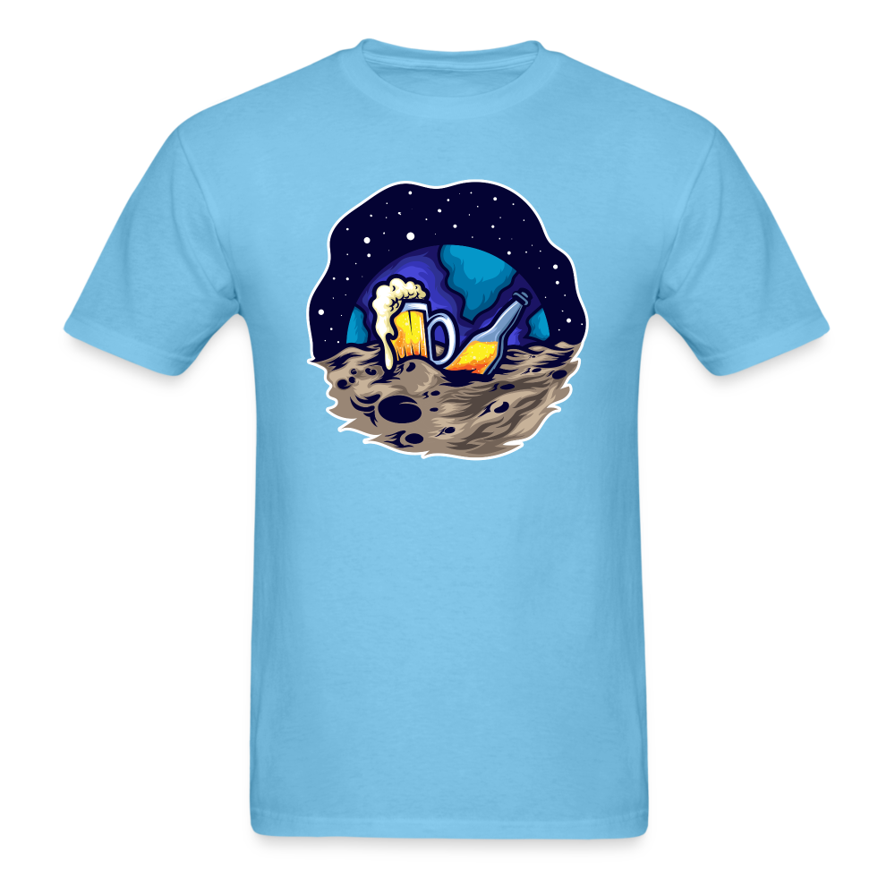 Space - Moon - Beer - Unisex Classic T-Shirt - aquatic blue