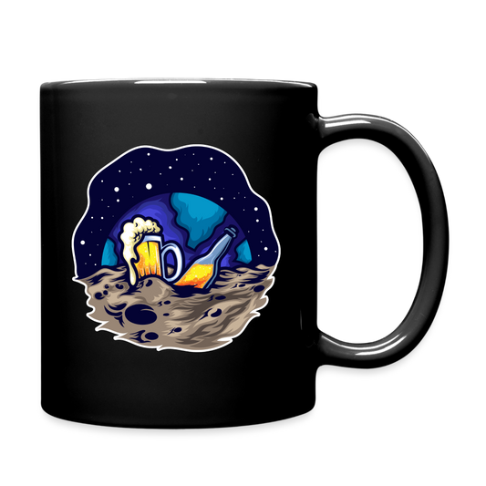 Space - Moon - Beer - Full Color Mug - black