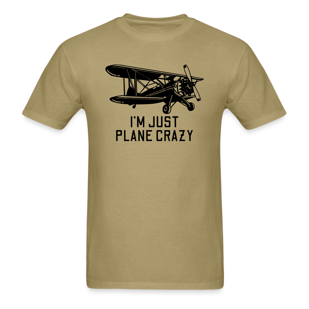 I'm Just Plane Crazy - Biplane - Black - Unisex Classic T-Shirt - khaki