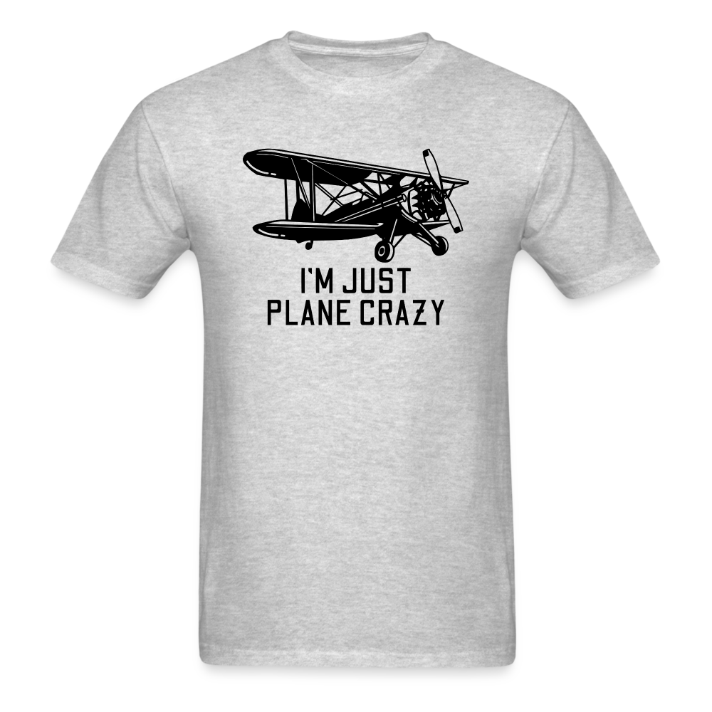 I'm Just Plane Crazy - Biplane - Black - Unisex Classic T-Shirt - heather gray