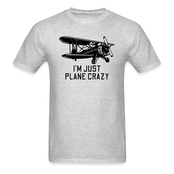 I'm Just Plane Crazy - Biplane - Black - Unisex Classic T-Shirt - heather gray