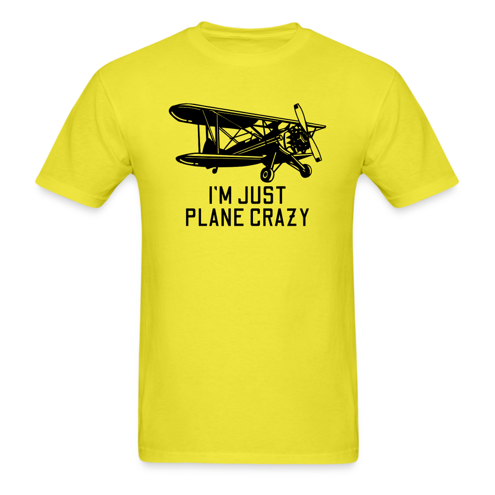 I'm Just Plane Crazy - Biplane - Black - Unisex Classic T-Shirt - yellow