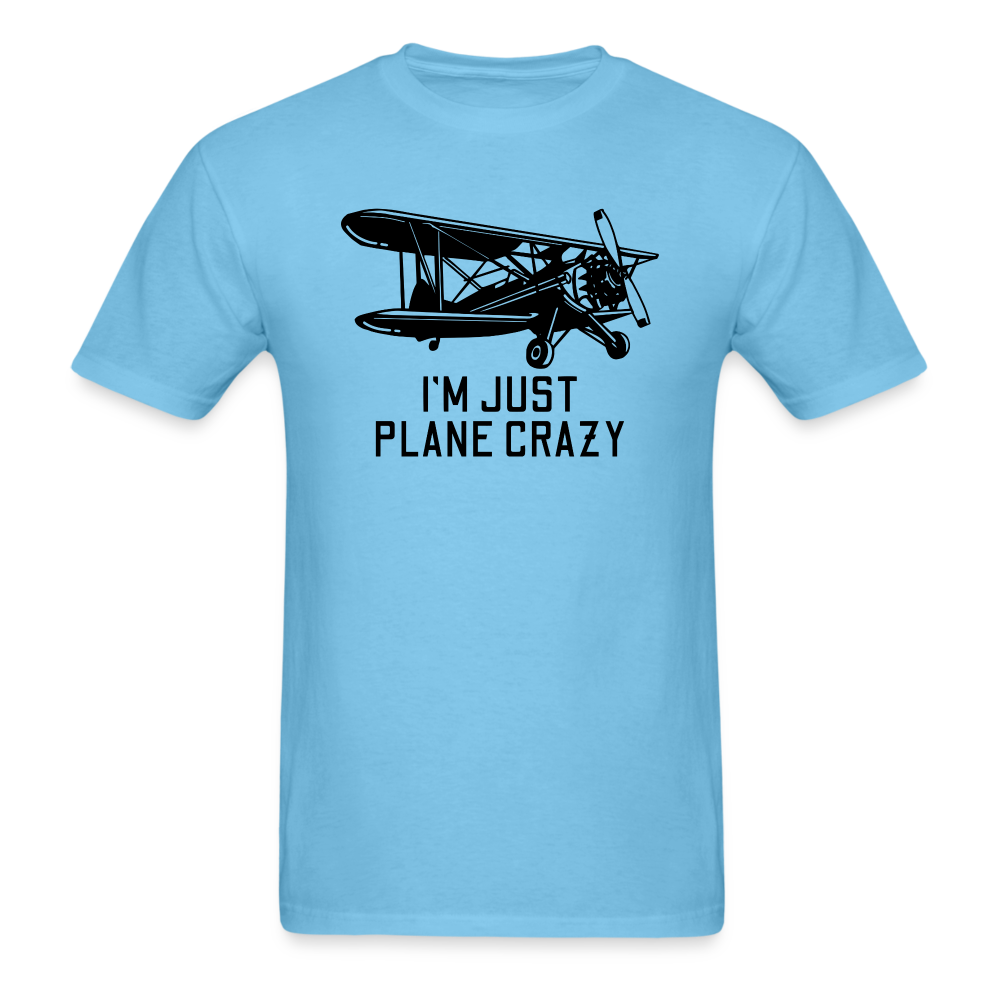 I'm Just Plane Crazy - Biplane - Black - Unisex Classic T-Shirt - aquatic blue