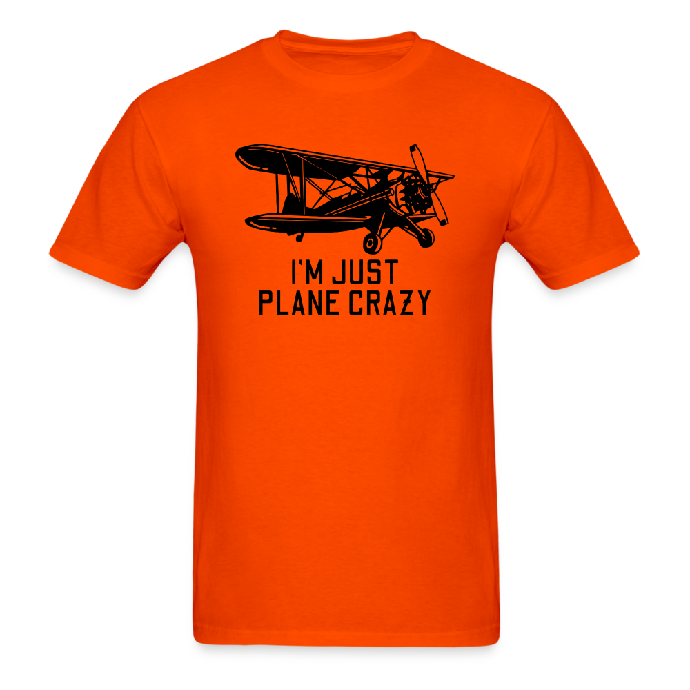 I'm Just Plane Crazy - Biplane - Black - Unisex Classic T-Shirt - orange