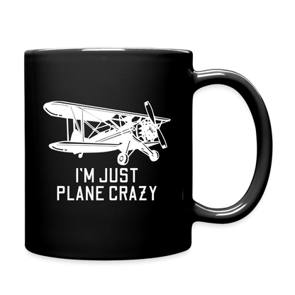 I'm Just Plane Crazy - Biplane - White - Full Color Mug - black