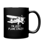 I'm Just Plane Crazy - Biplane - White - Full Color Mug - black