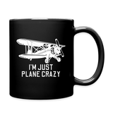 I'm Just Plane Crazy - Biplane - White - Full Color Mug - black