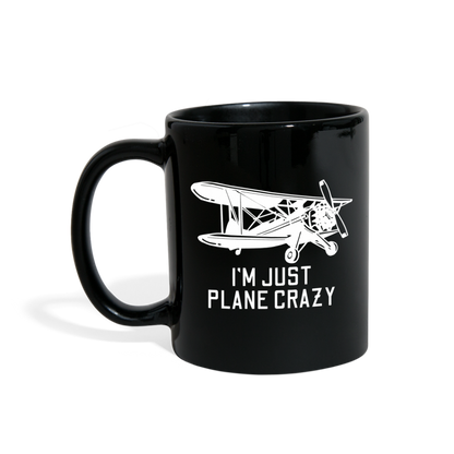 I'm Just Plane Crazy - Biplane - White - Full Color Mug - black